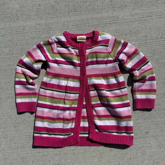 Y2K Krazy 8 Girls Pink Striped Cardigan Sweater Size 5 YEAR - Picture 1 of 6